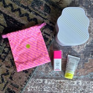 Drunk Elephant Kit  T.L.C. Framboos Acid Serum Mello Marula Cream Cleanser Bag